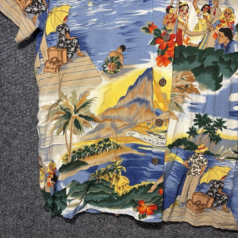 Vintage Reyn Spooner Shirt Men M Hawaiian Print Rayon Button Up Beach Vacation. - Picture 3 of 12